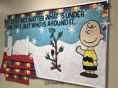 Charlie Brown Christmas Bulletin Board In 2024 Door Decorations