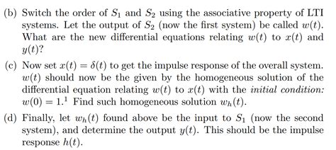 Solved Consider The Casual Lti System Described By The