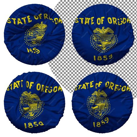 Premium Psd State Of Oregon Flag Round Shape Isolated Different