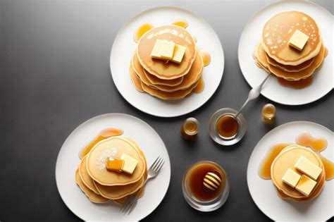 Premium AI Image Photo Pancakes With Butter And Honey