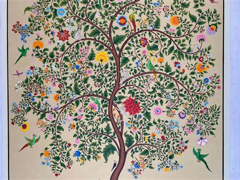 Tree Of Life Wall Decor Kalamkari Originaltree Paintinggarden Art