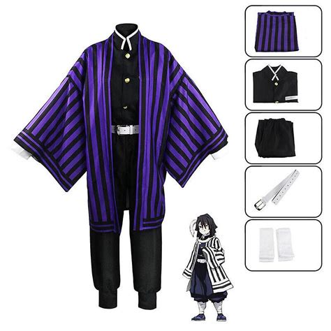 Anime Demon Slayer Iguro Obanai Cosplay Costume Uniform Full Set Wig