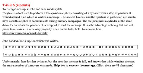 Solved To encrypt messages, John and Jane used Scytale. | Chegg.com