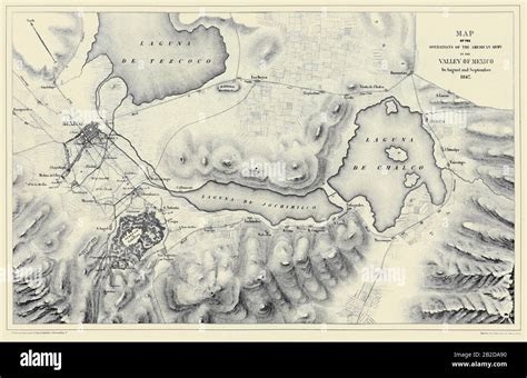 Mapa De Operaciones De La Guerra México América Fotografía De Stock Alamy