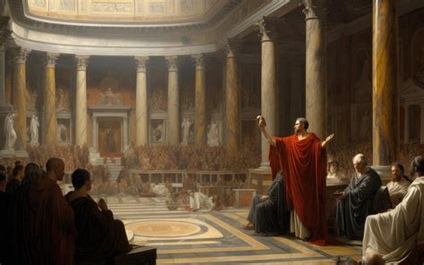 Premium AI Image | Witnessing Intrigues of the Roman Senate Generative AI