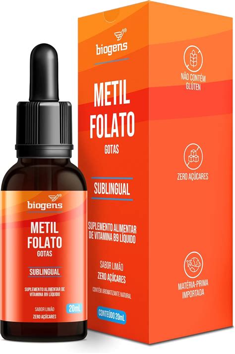 Metilfolato Vegan Vitamin Gotas Liquido Sublingual Cido F Lico Ativo