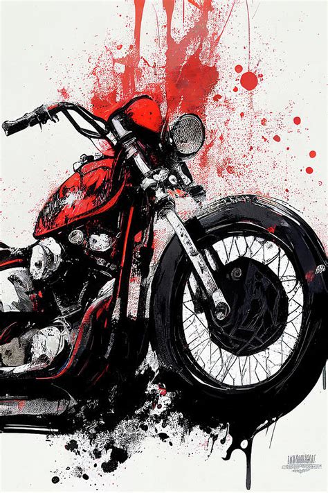 Abstract Vintage Harley Davidson Digital Art by Paul Sullivan - Fine ...