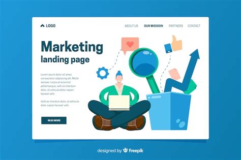 Plantilla De Landing Page De Marketing Vector Gratis