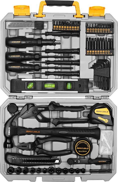 DEKOPRO 150 Piece Tool Set General Household Hand Tool Kit Home