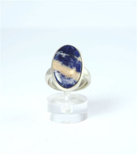 Unikat Ring Sodalith Oval 23x14 Mm Karfunkel Mineralien