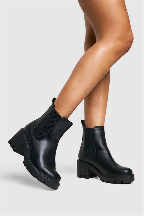 Wide Fit Chunky Chelsea Boots Boohoo Uk