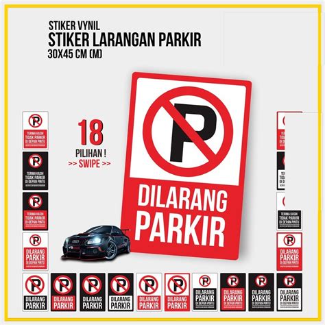 Jual Stiker Dilarang Parkir Potrait 30x45cm No Parking Sign Akbar Print