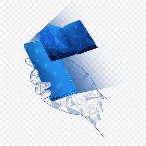 Low Poly Png Image Low Poly Wireframe Online Education Blue Mobile