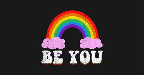 LGBTQ Be You Gay Pride LGBT Ally Rainbow Flag Retro Vintage Lgbtq T Shirt TeePublic