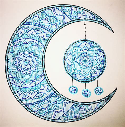 Moon Mandala Drawing