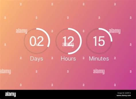 Vector Countdown Clock Counter Timer Ui App Digital Count Down Circle