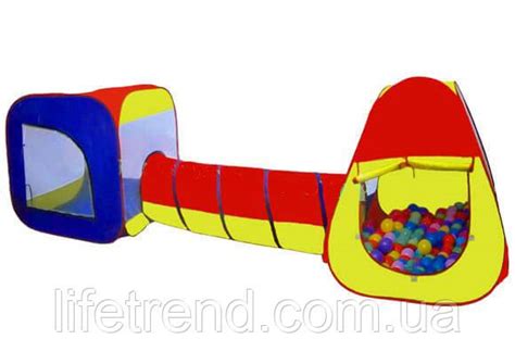Детская Палатка Тоннель 3 в 1 5025, Две Игровых Палатки с Тоннелем в ...