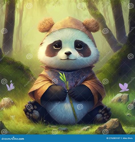 Fantasy Panda from Fairy Tales Stock Illustration - Illustration of ...