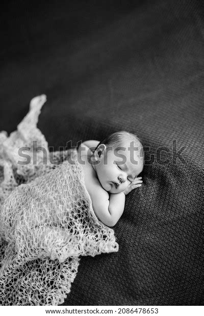Naked Baby Covered Shawl Sleeps On Stock Photo Shutterstock