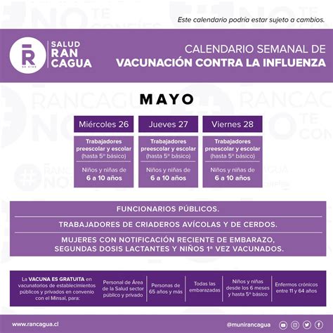 Cormun Rancagua on Twitter Calendario y sectores de vacunación