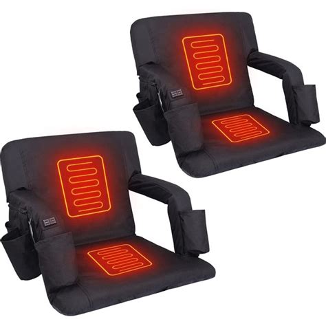 2 Packs Double Heated Stadium Seats for Bleachers with 6 Reclinng ...