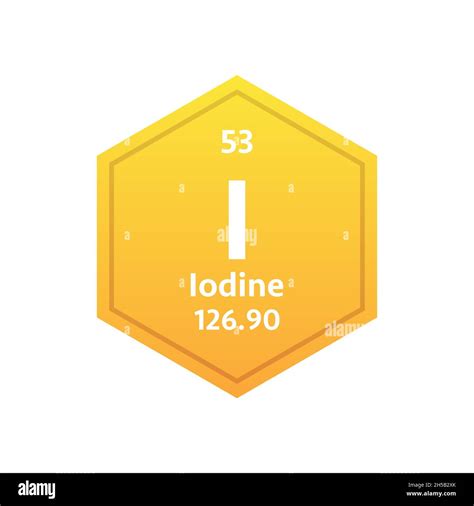 Iodine Symbol Chemical Element Of The Periodic Table Vector Stock