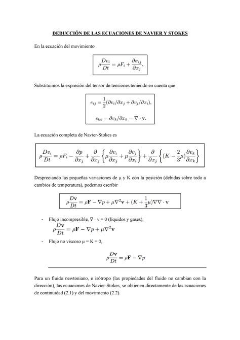 Deduccion DE LAS Ecuaciones DE Navier Y Warning TT Undefined