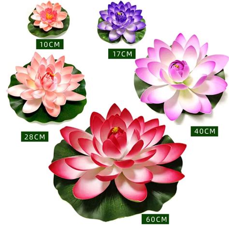 10 17 28 40 60cm Lotus K Nstliche Blume Schwimm Gef Lschte Lotus Anlage