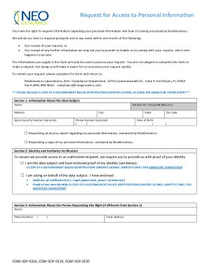 Fillable Online Dealing With Requests For Access To Personal