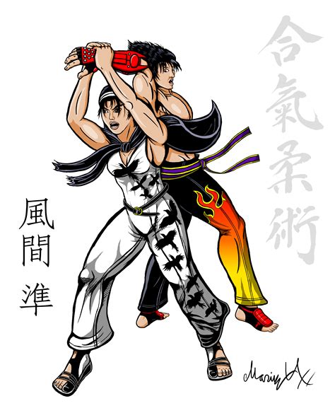 Jun Kazama doing Shiho-nage on Jin Kazama Colored by eMokid64 on Newgrounds