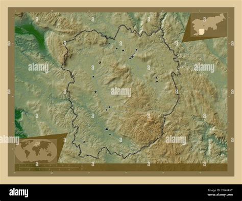 Notranjsko Kraska Statistical Region Of Slovenia Colored Elevation