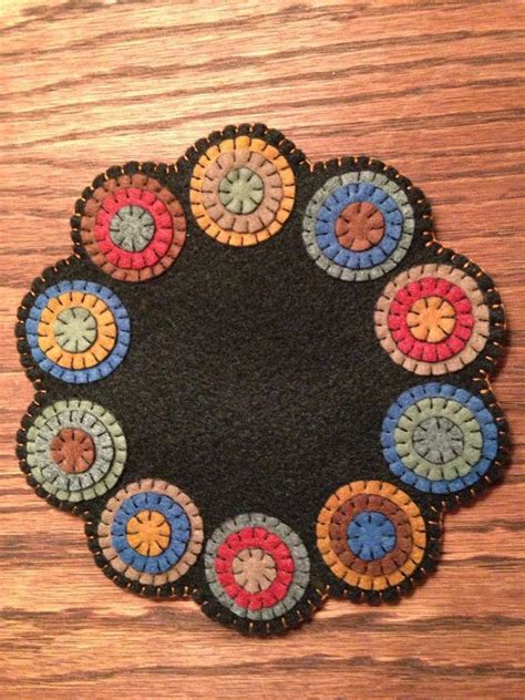 Wool Felt Penny Rug Or Penny Mat Candle Mat Table Decor Colorful