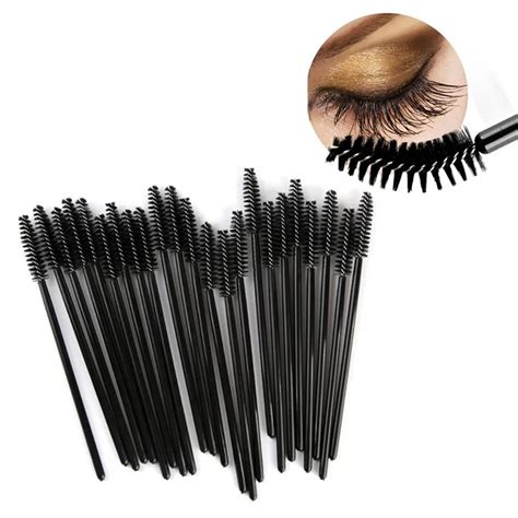 50pcspack Black Disposable Eyelash Brush Mascara Wands Applicator Wand Brushes Eyelash Comb