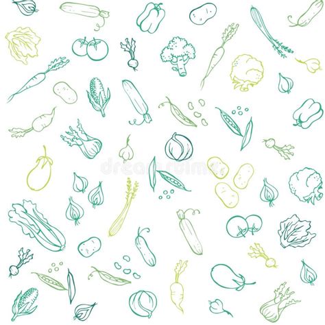 Healthy Food Seamless Pattern Sketch For Your Stock Vector