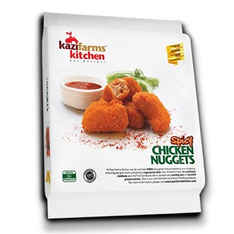 Kazi Farms Kitchen Chicken Nuggets Spicy (12 pcs) -250gm - Moslawala