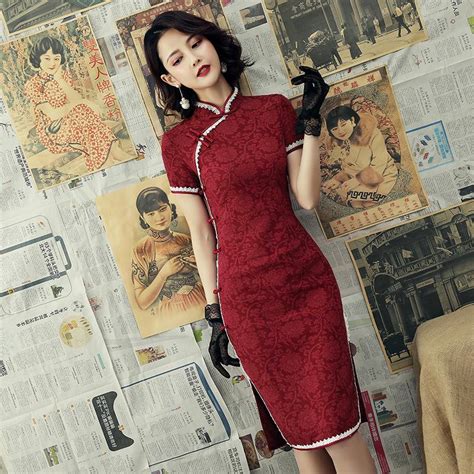 Купить Современное женское платье Cheongsam, короткое кружевное ...