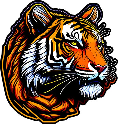 Tiger Head Sticker With 24558416 PNG