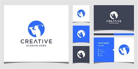 Premium Vector | Golf logo design with business card template