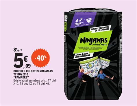 Promo Couches Culottes Ninjamas T Boy X Pampers Chez E Leclerc