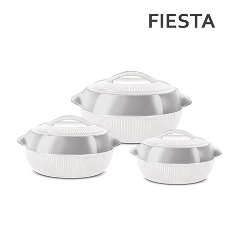 SQ Professional Fiesta Insulated Hot Pot Set Pc White Silver L