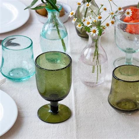 Hand Blown Green Glass Rex London Source Lifestyle Uk