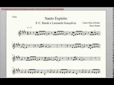 Partitura SANTO ESPÍRITO P C Baruk e Leonardo Gonçalves Violino