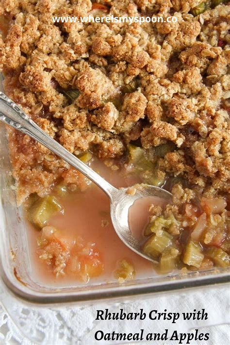 Rhubarb Crisp With Apples And Oatmeal Topping Rhubarb Crunch