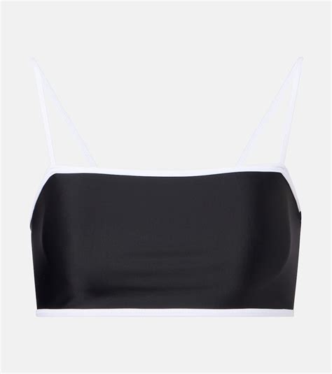 Striped Bikini Top In Blue Jade Swim Mytheresa