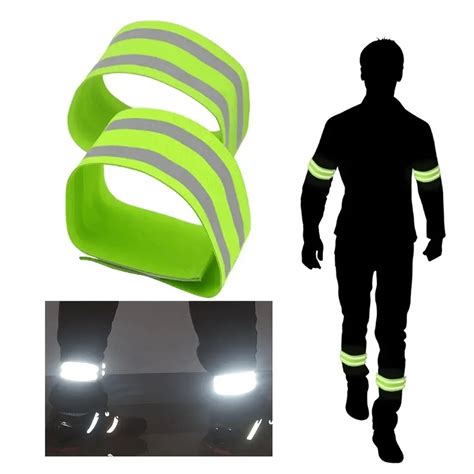 2pc High Visibility Safety Reflective Armband, Suitable For Activities