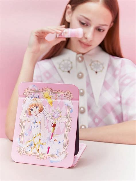 CARDCAPTOR SAKURA SHEIN مرآة محمولة قابلة للطي بنمط شخصيات الكرتون