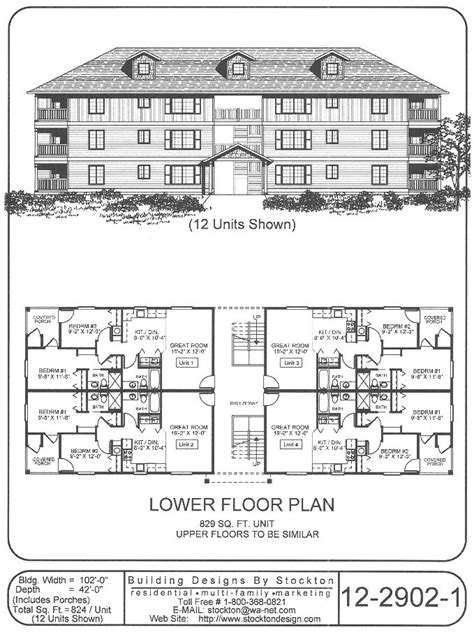 6 Plex Apartment Floor Plans - floorplans.click