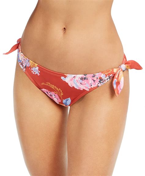 Sundazed Terracotta Lilly Printed Side Tie Bikini Swim Bottoms Us Large