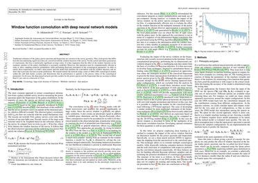 Window Function Convolution With Deep Neural Network Models Papers