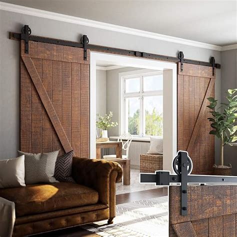 Amazon Smartstandard Ft Sliding Double Barn Door Hardware Kit